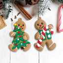 5 x Quacc 8 PCS Fun Christmas Gingerbread Man Ornaments for Xmas Tree Decoration, Soft Pliable Gingerbread People with String, Hanging Xmas Gingerbread Decorations for Holiday Party Gift
