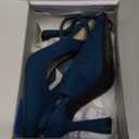 Womens Closed Toe Ankle Strap Heels Pointed Toe Pumps Shoes Slingback High Heel Wedding Dress Shoes (6, Peacock)