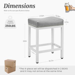 DUMOS 24 Inch Counter Height Bar Stools Set of 2, Kitchen Island, Brown | Backless Saddle PU Leather Seat, Metal Base Footrest for Dining Room, Kitchen
Visit the DUMOS Store
