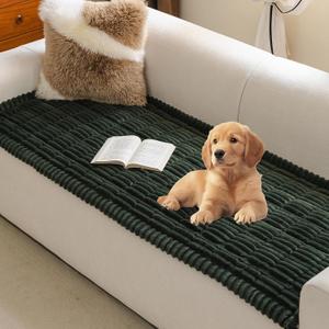 MYSKY HOME Couch Covers for 3 Cushion Sofa Pet Friendly, Couch Cover for Dogs, Sofa Covers for Pets Washable, Soft Non-Slip Sofa Slipcovers Furniture Protector Covers, Moss Green, 27.6" x 70.9"