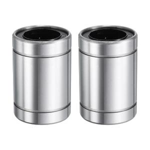 uxcell 2Pcs LM25UU Linear Bearing 25mm Bore 40mm OD 59mm Length Linear Ball Bearings Double Side Rubber Sealed Bearing Steel for CNC Machine 3D Printer Food Packaging Machine