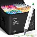 Ohuhu Alcohol Markers - Double Tipped Art Marker Set for Artist Illustration -160 Colors- Chisel & Fine Dual Tips- Oahu of Ohuhu Markers - Refillable