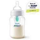 Philips Avent Anti-Colic Baby Bottle with AirFree Vent, Medium Flow, 9 oz | For Ages 1 Month+, Reduces Colic, Gas & Reflux, Flow 2 Nipple with Secure Latch System, BPA-Free, 4-Pack, Clear