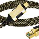 USB C to Ethernet Cable 6 FT, USB 3.0 Type-C to RJ45 Cord, FTP, 1Gbps Shielded Internet LAN Network Cable, Thunderbolt 3/4 Compatible with MacBook Pro, iPhone 16/15 Series, iPad Pro, Dell XPS, More