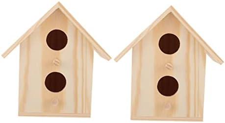 2Pcs Wooden Bird Nest Parrot Breeding Box Bird Incubation House for Indoor Use Rustic Design for Comfortable Resting Nesting for Finches