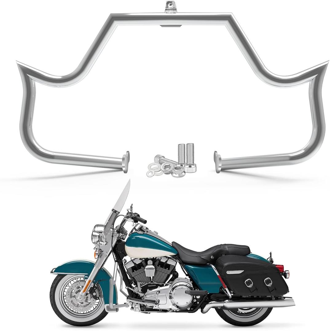 Engine Guard Highway Crush Bar for Harley Davidson Touring Road Glide Road King Street Glide Electra Glide CVO and Trike Models 2009-2023 (Sliver)