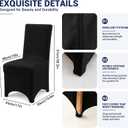 30 Pack Black Stretch Chair Covers, Spandex Dining Chair Slipcovers, Wrinkle Resistant Reusable Covers for Wedding, Party, Banquet & Events