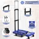 SOYO Folding Hand Truck, 500lbs Heavy Duty Dolly, Portable 6 Wheels Collapsible Luggage Cart with 2 Elastic Ropes for Moving, Travel, Shopping, House Office Use, Black