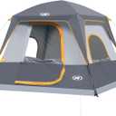 UNP 2/4/6/8 Person Tent, Portable Cabin Tent, Camping Tent 4-Person Easy Set Up, Waterproof with Top Rainfly for Outdoor Camping/Hiking (Gray)