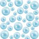 300Pcs Pearl Vase Filler, Lightblue No Hole Faux Pearl Beads for Centerpieces Vases, Candle Centerpieces, Wedding Birthday Party Home Decor 8/10/14/20mm