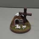 Tomb Easter Scene and Christian Cross Decoration, He is Risen Tomb Sculpture, Jesus Easter Decor, Jesus Nativity Scene Decoration for Religious Decorations, Home Office Tabletop, Shelf Decor