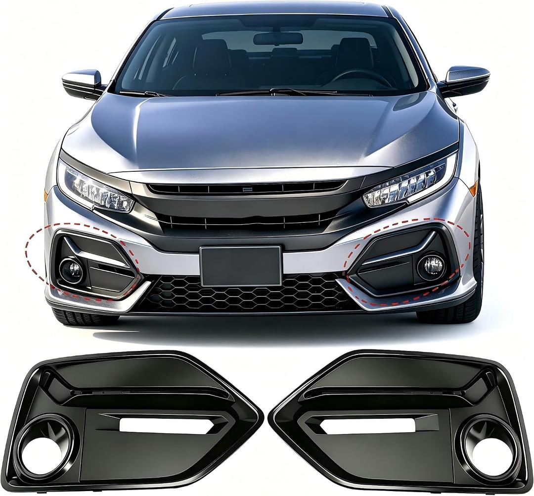 Fog Light Cover Trim Kit Fit for Civic Hatchback 2017-2021