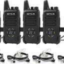 Retevis RT22S 2 Way Radios Rechargeable Walkie Talkies with Headset Long Range Channel Display Lock Emergency Alarm Signal Prompt VOX, Two Way Radios for Family Event Camping Hiking Stores (4 Pack)