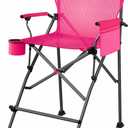 EVER ADVANCED Tall Directors Chair 31" Foldable Camping Mesh Pink, 25.8" W x 29.5"L x 49" H
