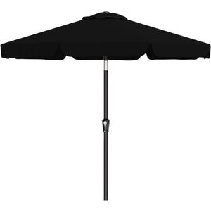 AreShark 9FT Valance Patio Umbrella, Outdoor Table Umbrella with Tilt and Crank, Outdoor Market Umbrellas W/ 8 Sturdy Ribs UV Protection for Garden, Deck, Backyard and Pool, Black