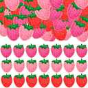 120 Pcs Padded Sequins Strawberry Appliques Glue on Embroidered Iron on Applique Strawberry Iron on Patch for DIY Hair Clips Headbands Hats Clothes Sewing Crafts, 3 Colors