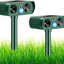 2 Pack Solar Ultrasonic Animal Repeller 2026 Waterproof Deer Repellent Devices Flashing Light Deterrent for Rabbits,Dogs, Raccoons, Cats,Rodents, Skunks, Squirrels,Yard Garden Outdoor