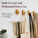 Wood Pack of 4 Decorative Wall Hooks for Hanging Coats - Perfect Backpack Hanger, Hat Hooks for Wall - Each Heavy Duty Holds 6lbs-33lbs (Beech, 4Pack) (Beige)