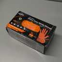 TitanFlex Thor Grip Heavy Duty Industrial Orange Nitrile Gloves with Raised Diamond Texture, 8-mil, Latex Free, Powder Free (X-Large (Pack of 100))