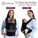 Momcozy Baby Carrier - Ergonomic, Cozy and Lightweight Carrier for 7-45lbs, Effortless to Put On, Ideal for Hands-Free Parenting, Enhanced Lumbar Support, Purehug for Infant to Toddler, Black
