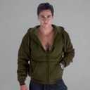 Hoodies for Men Sherpa Lined Zip Up Heavy Weight Fleece Warm Sweatshirts Military Green M (M)