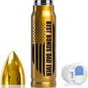 Fathers Day Gift from Daughter Wife Son, First Fathers Day Gift for Dad Stepdad Grandpa, 17oz Bullet Tumbler on Birthday Valentines Anniversary Christmas Stocking Stuffers for Men (Best Bonus Ever)