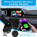 2025 Wireless CarPlay & Android Auto Adapter,2in1 Mini for iPhone & Android with 1-Tap Switch & Reset,Plug and Play Setup,Auto Connect,USB/Type-C Dongle,Low Latency,Support iOS 12+ and Android 11+