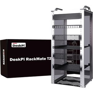 GeeekPi 12U Server Cabinet, 10 inch Server Rack for Network, Servers, Audio, and Video Equipment, DeskPi RackMate T2 Rackmount, 10.23 inch Depth (Silver)