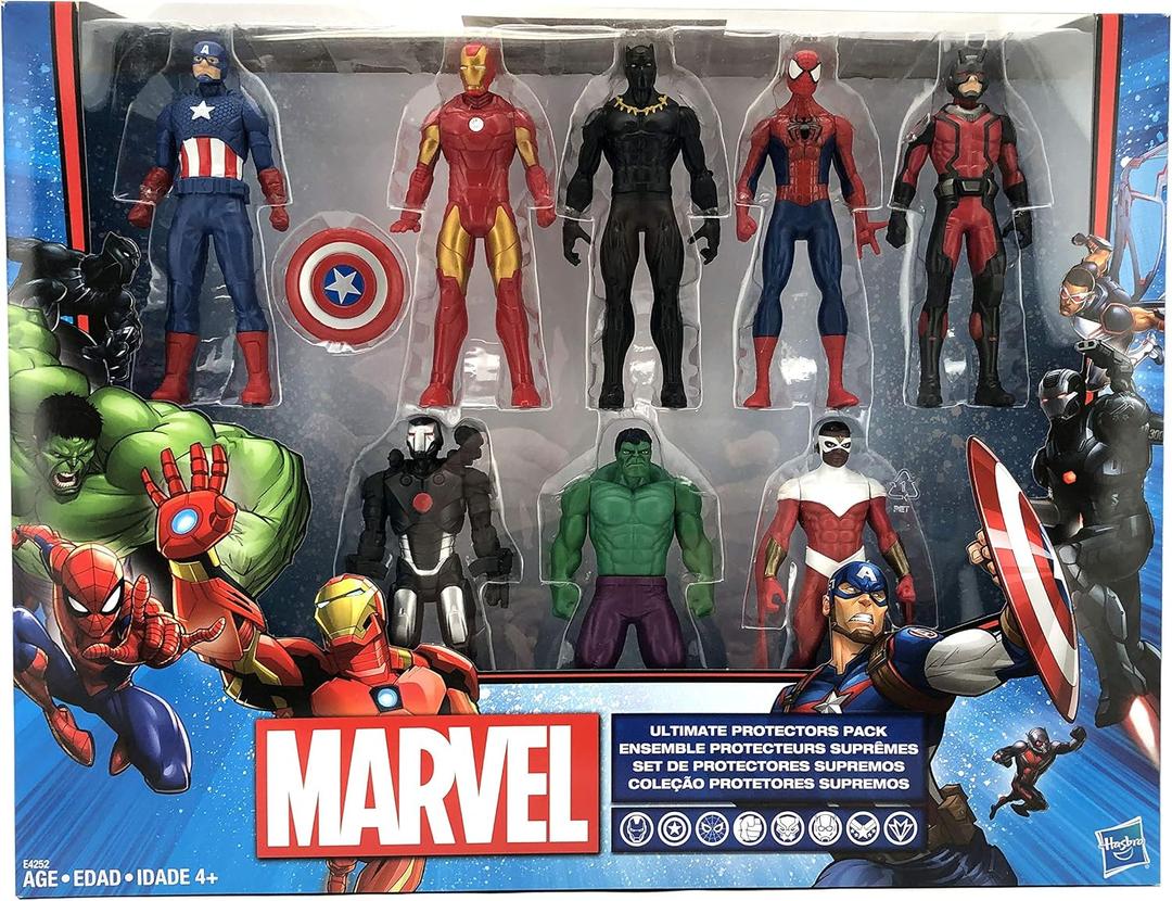 Marvel Avengers Action Figures - Iron Man, Hulk, Black Panther, Captain America, Spider Man, Ant Man, War Machine & Falcon! (8), 8 Piece Set