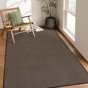 Lahome Farmhouse Black Rug for Living Room, 5x8 Washable Area Rug for Dining Room Office, Neutral Large Non Slip Non Shedding Floor Carpet for Bedroom Entry