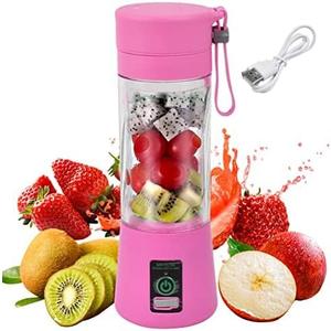 Cordless Personal Size Portable Blender - 380Ml Blender Smoothies and Shakes, BPA Free Traveling Juice Cup with Powerful Blending, Freshly Squeezed in Sports/Travel/Home (Pink)