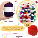 Nuogo 100 Rolls Acrylic Yarn Bulk for Crocheting Knitting Multicolor Yarn Skeins 2200 Yards Mini Soft Yarns Bundle Multicolor Skeins for Hand Knitting Craft Project Adult Kids Beginner Kits, 25 Colors
