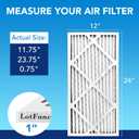 LotFancy 12x24x1 Air Filter MERV 13 4-Pack, Actual Size: 11.75"x23.75"x0.75", Electrostatic Pleated HVAC Furnace Air Filter, Captures Pet Dander Smog Smoke