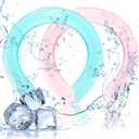 Neck Cooling Tube 2 Pcs Wearable Cooling Neck Wraps Reusable Neck Cooler Heat Cooling Cold Pack Summer Heat Relief for Summer Hot Flashes and Fever, Pink and Blue
