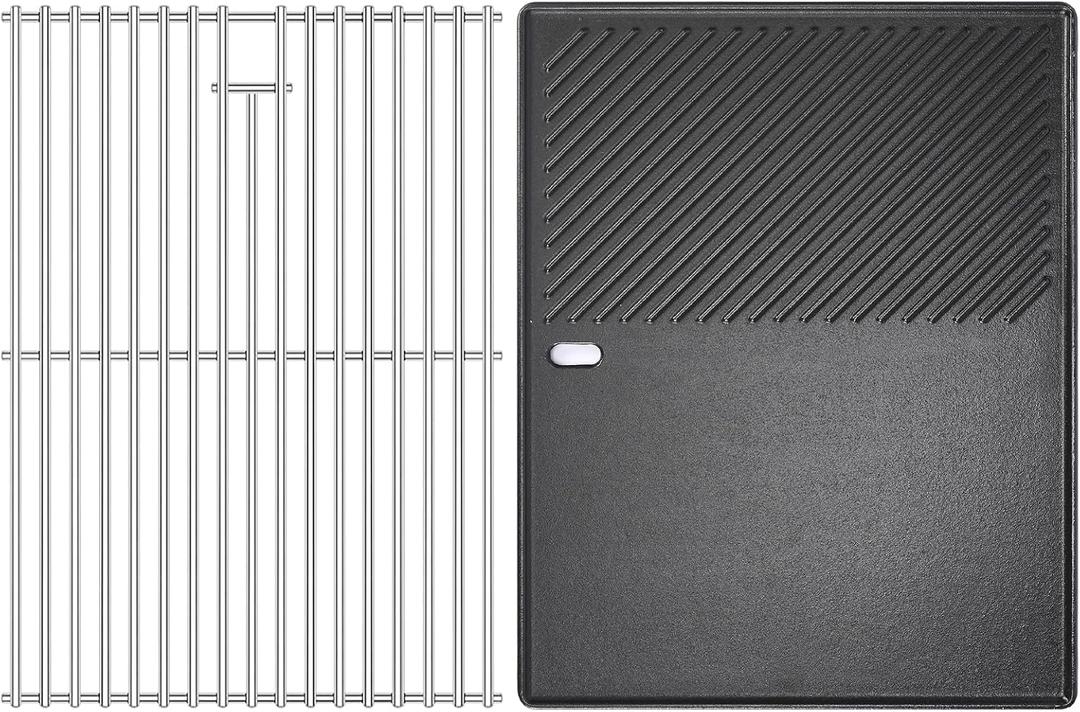 Hisencn 17 Inches Grill Grate and Griddle for Nexgrill Replacement Parts | 1-Pack Stainless Steel Cooking Grate for Nexgrill 4&5 Burner 720-0830H,720-0830X,720-0888S,720-0830D,720-0783C,720-0783E