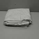 Martha Stewart Ticking Stripe Blackout Lining Rod Pocket/Back Tab Window Curtain Panel Pair, 95", White/Grey, 50"W x 95"L (Pack of 2)