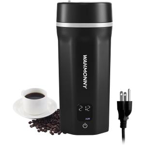 550ml Travel Kettle,110V-240V Dual Voltage Portable Electric Kettle 6-Temperature Control,304 Stainless Steel Small Mini Tea Coffee Kettle,400W Fast Water Boiler with Auto Shut-Off, Black