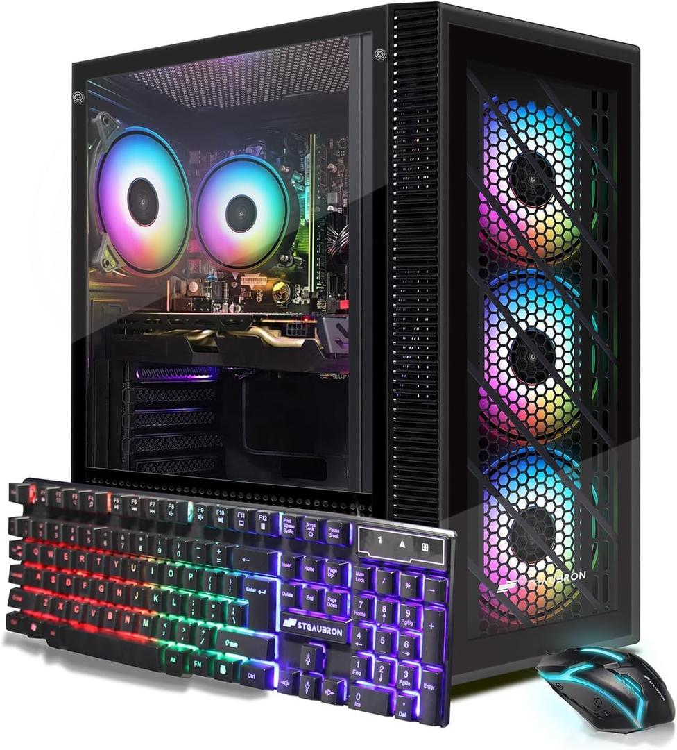 STGAubron Gaming PC Desktop,Core i5-9400F,RX 580 16G,16G DDR4,1T SSD
