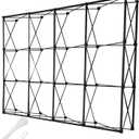 Portable Pop Up Display Stand, Tension Backdrop Booth Frame, Fabric Trade Show Exhibit Display Booth with Zips
