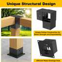 8PCS 4x4 Post Bracket, 4x4 Brackets for pergola kit, Deer Stand, Outdoor Platform, Play Sets, Tree House, Pergola Brackets 3-Way Right Angle Corner Bracket Woodworks DIY Post Base Kit