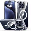 ESR for iPhone 15 Pro Max Case, Compatible with MagSafe, Military-Grade Protective Clear Case for iPhone 15 Pro Max,Built-in Stash Stand Phone Case, Scratch-Resistant Back Cover, Classic Series,Clear