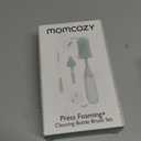 Momcozy Bottle Brush Kit, Innovative Push-Press Design for Better Cleaning - Baby Bottle Cleaner Brush for Baby Bottle, Breast Pumps, Nipples, and More - Can Generate Foam for Better Cleaning, Green (Press Bubble Style)