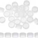 PATIKIL Salt and Pepper Shaker Stoppers 24mm/0.94", 25Pcs Plastic Salt Shaker Plug Replacement Reusable Clear Round End Cap for Pots Bottles Pipes