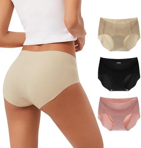 INNERSY Women's Seamless No Show Hipster Panties Invisible Light Underwear 3-Pack XL