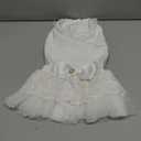Luxury White Dog Wedding Dress with Pearl & Lace Tutu - Elegant Princess Outfit for Small Dogs/Cats, Ideal for Weddings, Birthdays, Photoshoots - M