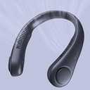 JISULIFE Portable Neck Fan, Hands Free Bladeless Fan, 5 Speeds, 4000 mAh Battery Operated Wearable Personal Fan, Twistable, Rechargeable, Gift for Women Men-Blue