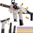 Soft Bullet Two Modes Toy with Shell Ejecting Design & Sight & Infrared Scope, Cheap with 2 Clips & 80 Foam Bullets, Gifts for Boys Girls Adults Age 8+ (White)