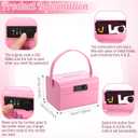 Honeydak Locked Medicine Box for Medication Safe Lockable Metal Storage Box Fridge Snacks Food Phone Container with Combination Code for Personal Private Items Home Dorms Office Organization(Pink)