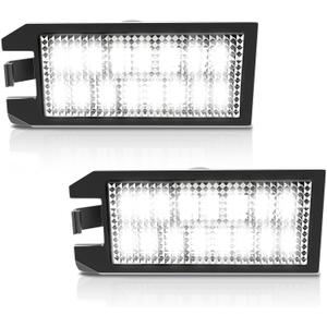 Full LED License Plate Light Tag Light Assembly for 2014-2022 Jeep Grand Cherokee Compass Patriot, 6000K Black, Tag Lamp Assembly Replacement, 2PCS