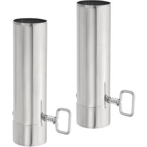 PATIKIL 2.36 Inch Stove Pipe with Damper, 2Pcs 304 Stainless Steel Thickened Tent Stove Chimney Pipe Outdoor Camping Stove Vent Smoke Exhaust, 8.66 Inch Length